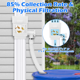 WADEO rainwater diverter includes a 5-foot hose for garden use