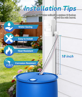 WADEO universal-fit downspout demonstrates easy installation on standard gutters.