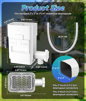 WADEO upgraded downspout hose highlights a rigid 1m length for a durable, leak-free connection.