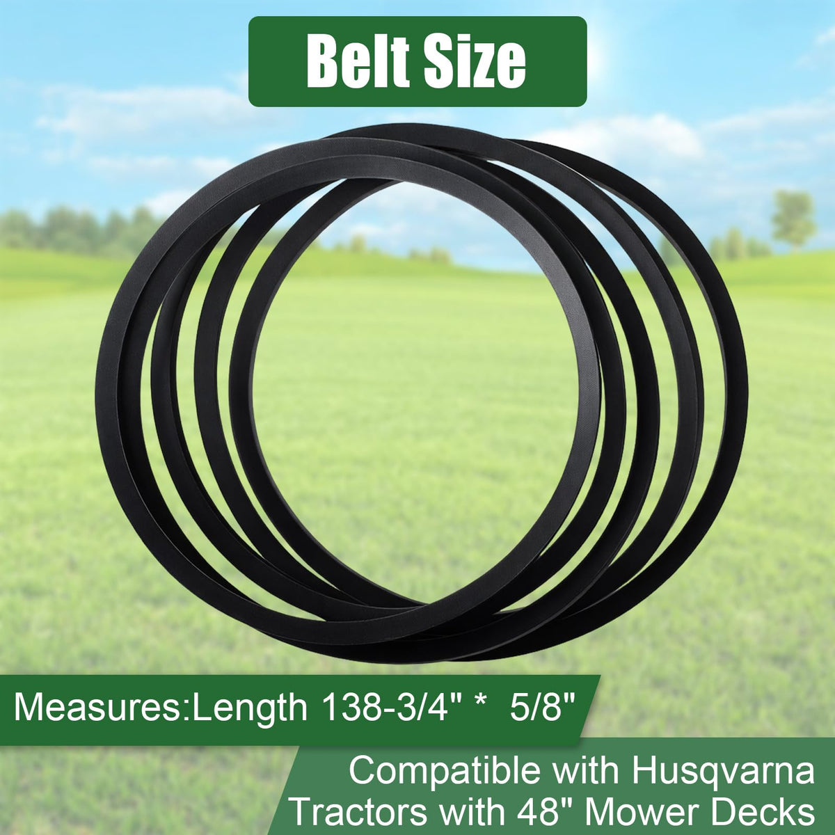 Wadoy 532197242 belt with a core-reinforced material for longevity in tough mowing.