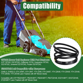 Wadoy 532197242 belt resists heat and oil for longer deck life.
