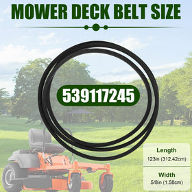 Wadoy 539117245 drive belt size 5/8x123 provides reliable power transfer.