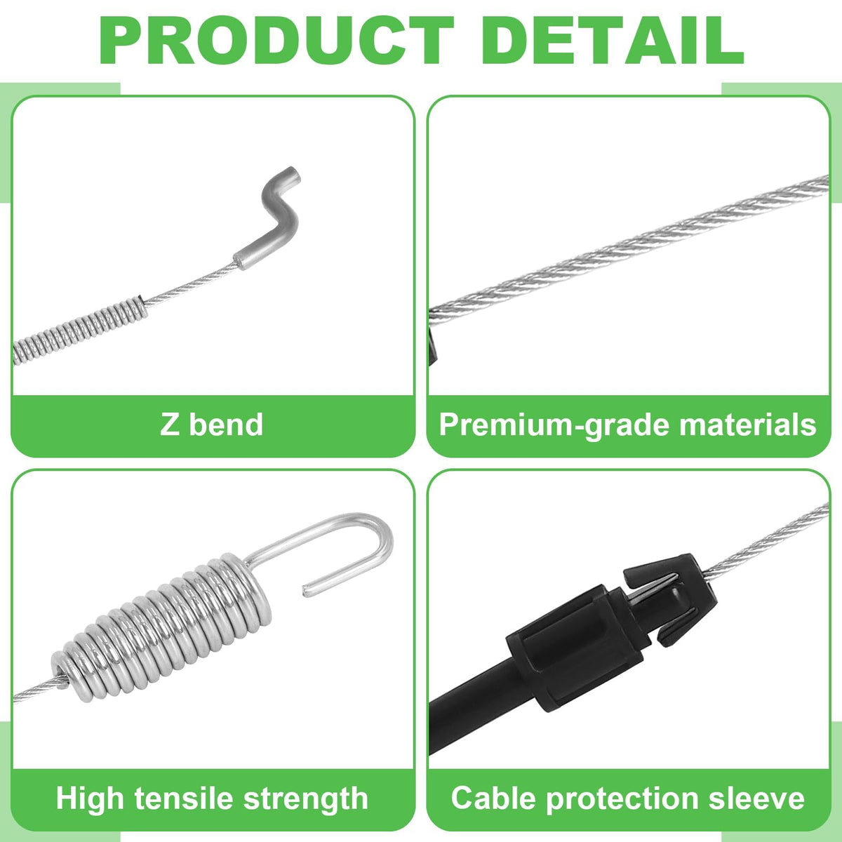 Wadoy Z-bend end detail on traction cable showing secure attachment