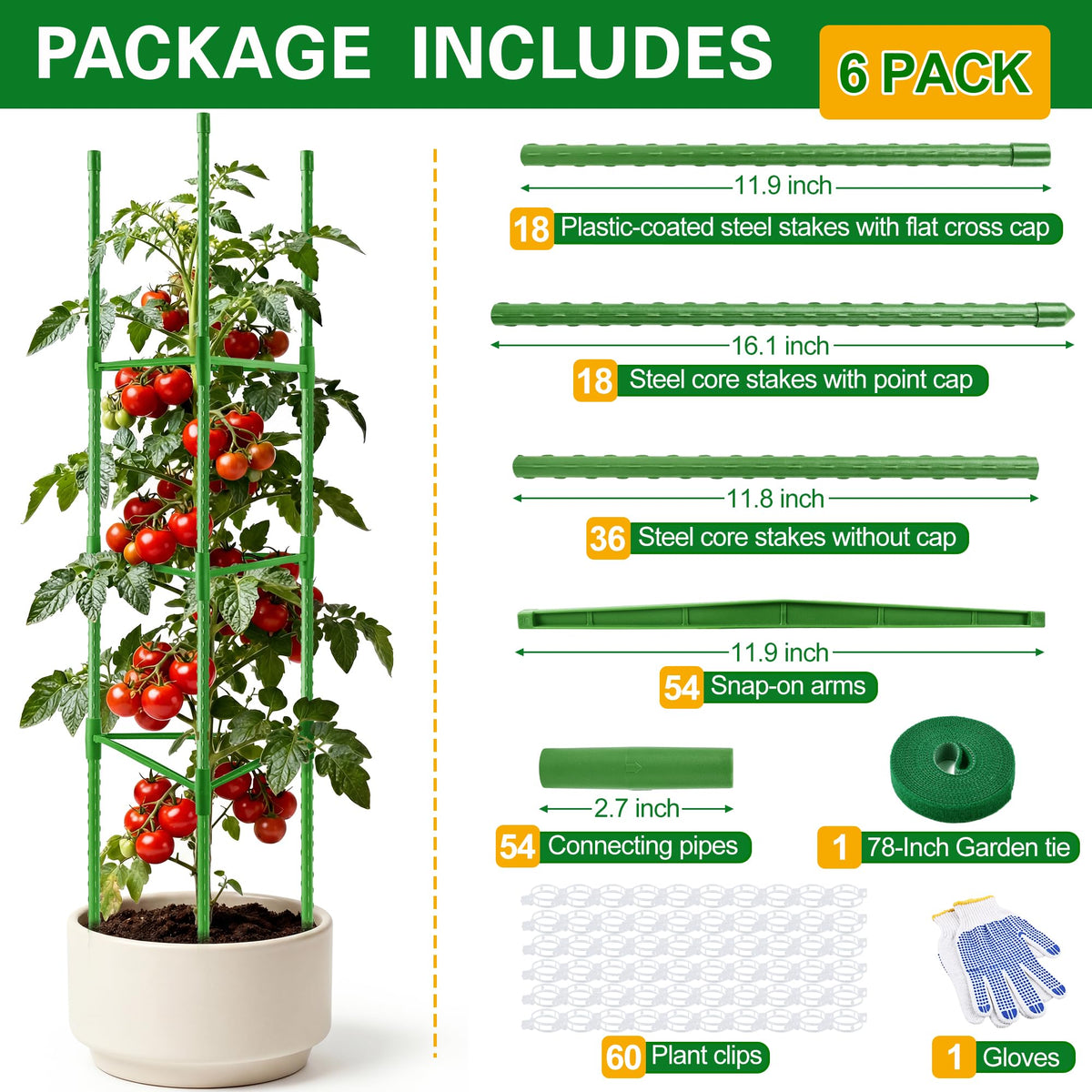 WAENLIR 51-inch adjustable tomato trellis ready for growing vines