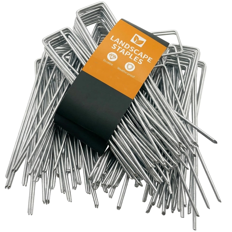 WAENLIR 6 inch garden stake close-up shows durable galvanized steel for fabric anchoring.