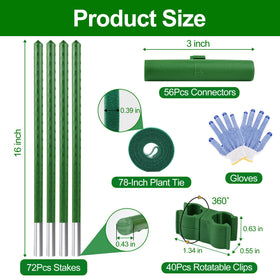 WAENLIR garden stakes 4ft height setup demonstrates modular expansion for various crops.