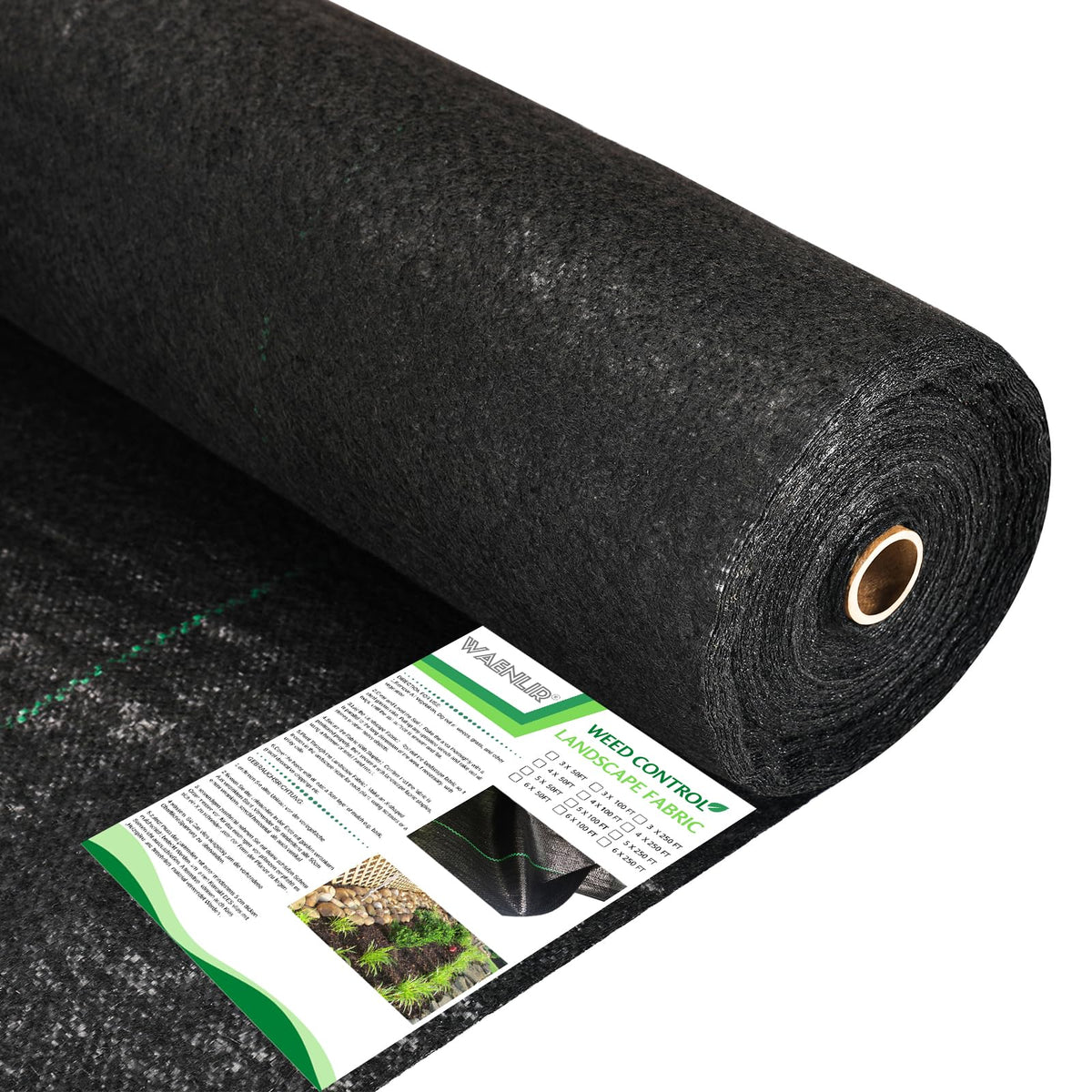 WAENLIR landscape fabric roll with dense weave for effective weed suppression