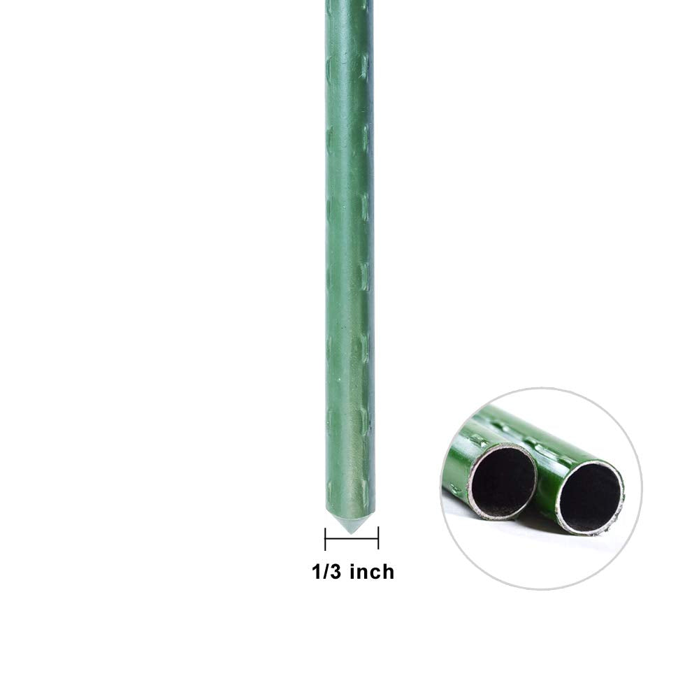 WAENLIR plastic coated steel stake resists rust for long garden life.