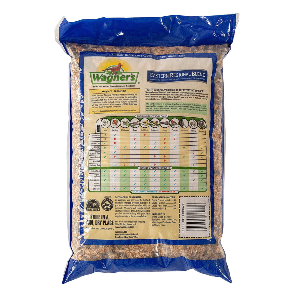 Wagner's black-oil sunflower seeds closeup maximize energy for visiting birds.