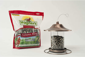 Two-pack display of Wagner's Cardinal Blend for multiple feeders