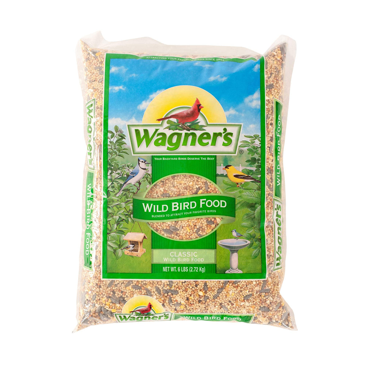 Wagner's Classic Blend Wild Bird Food bag showcasing quality seed mix for backyard birds