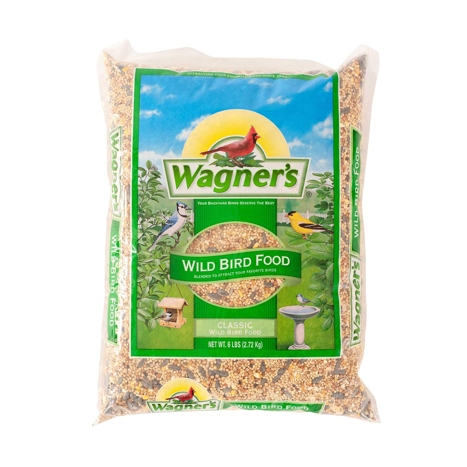 Wagner's Classic Blend Wild Bird Food bag showcasing quality seed mix for backyard birds