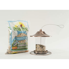 Made in USA badge on Wagner's Deluxe Wild Bird Food packaging.
