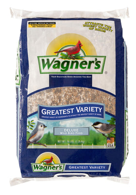 Wagner's Greatest Variety Blend bag attracts diverse backyard birds.