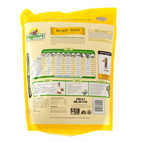 Wagner's Nyjer Seed 10-lb bag back view with feeding directions and quality notes