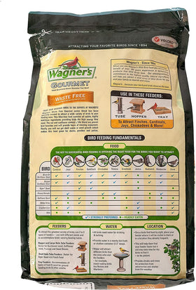 Wagner's Waste Free Gourmet in action at the feeder draws a variety of birds.