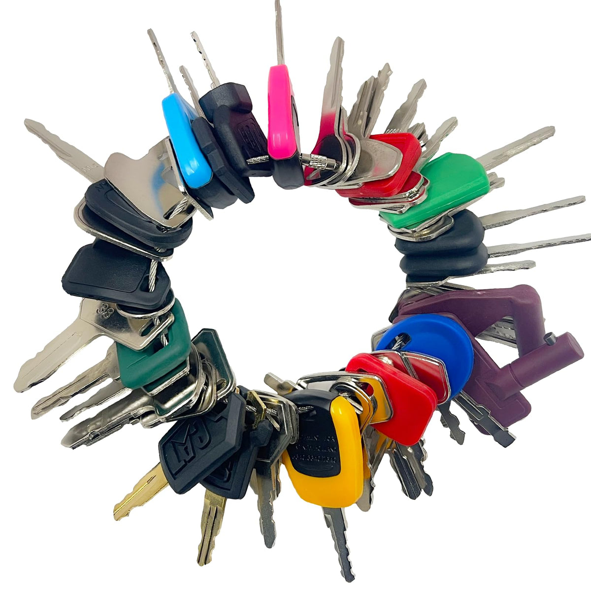 WAH LIN PARTS 50-key master set on a keyring for quick access to heavy equipment