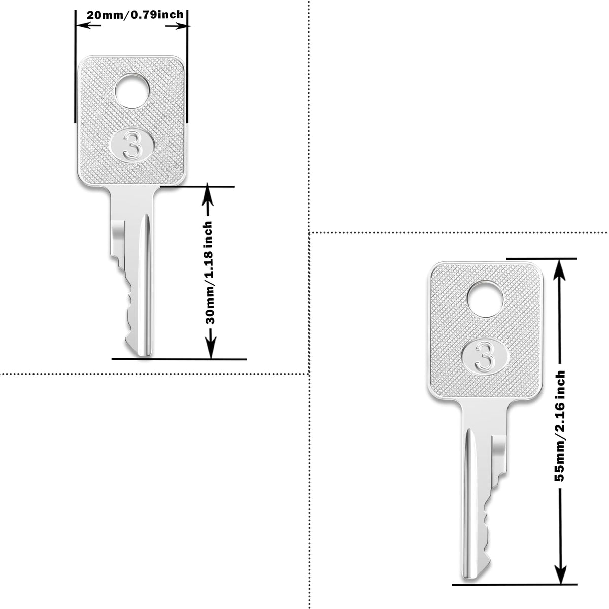 WAH LIN PARTS D250 ignition key closeup with precise cut for Bobcat compatibility.
