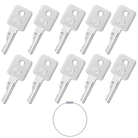 WAH LIN PARTS 6693241 ten-pack ignition keys packshot for quick Bobcat replacements.