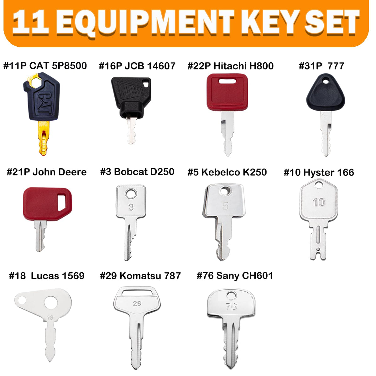 WAH LIN PARTS heavy equipment keys crafted from durable materials resist wear and rust.