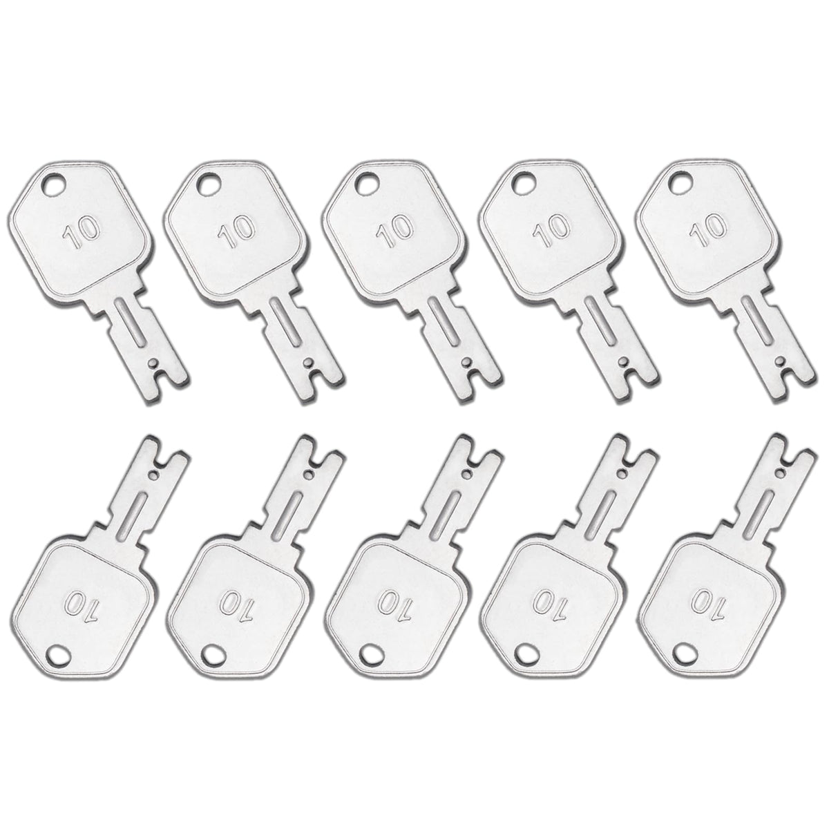 WAH LIN PARTS ignition keys 10-pack assembly designed for reliable starts on heavy equipment.