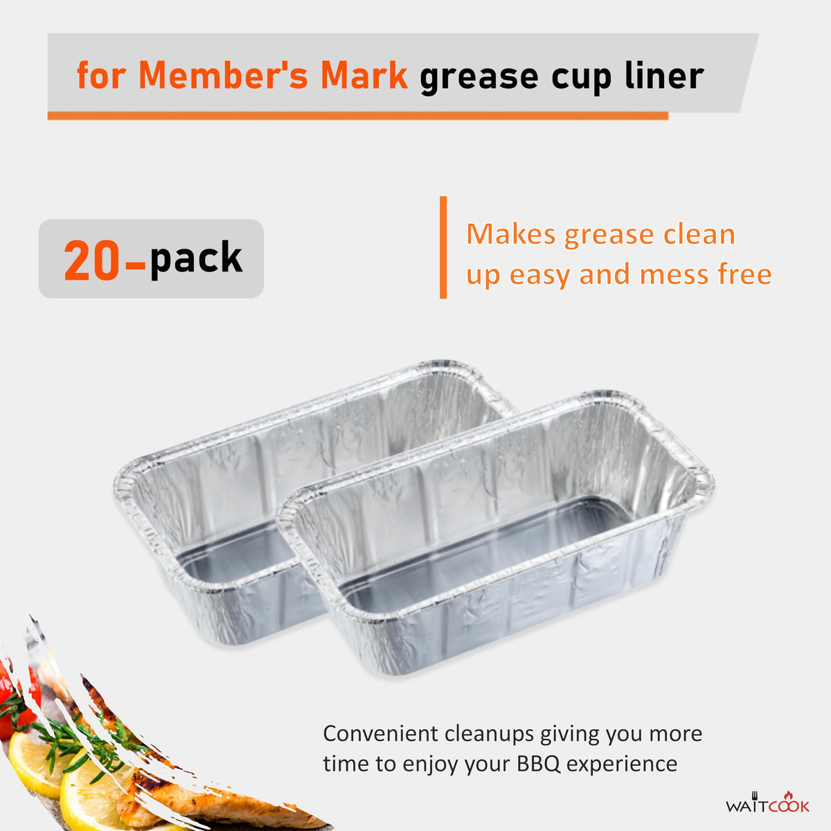 Waitcook grease-tray-liners for Pro-Series 5-burner griddles simplify post-use cleanup