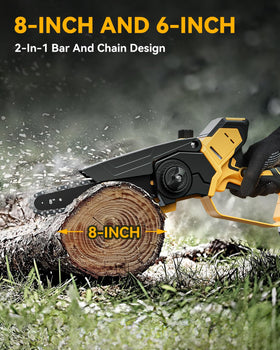 Waitiey mini chainsaw compatible with Dewalt 20V batteries for flexible power