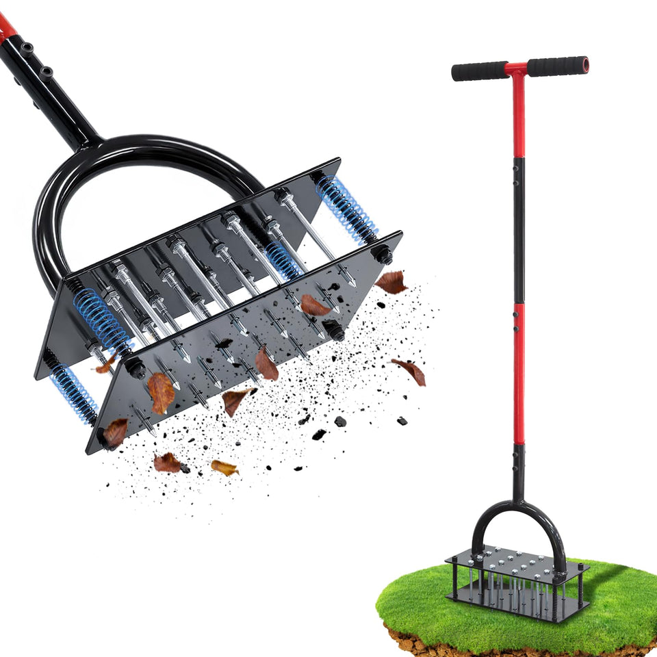 Wakuka lawn aerator 16-spikes assembly for quick setup and efficient aeration.