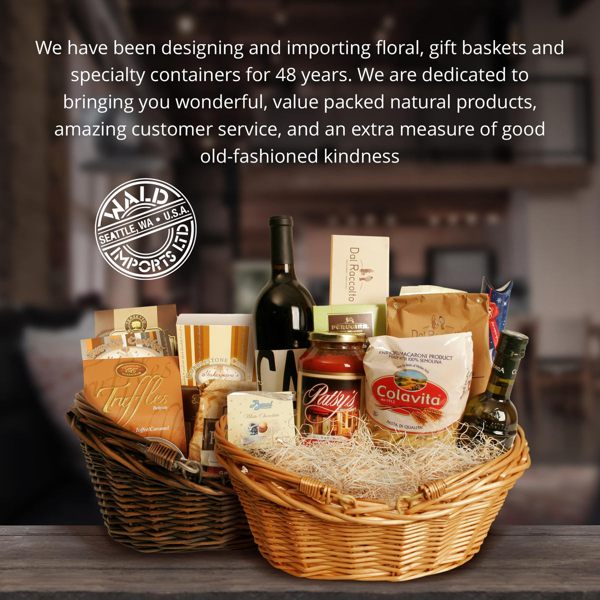 Wald Imports versatile wicker basket for crafts, gardening, or gifting.