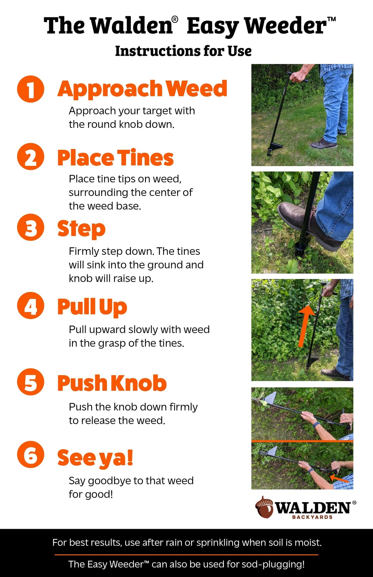 Walden Backyards Weed Hound hanging hole for easy storage