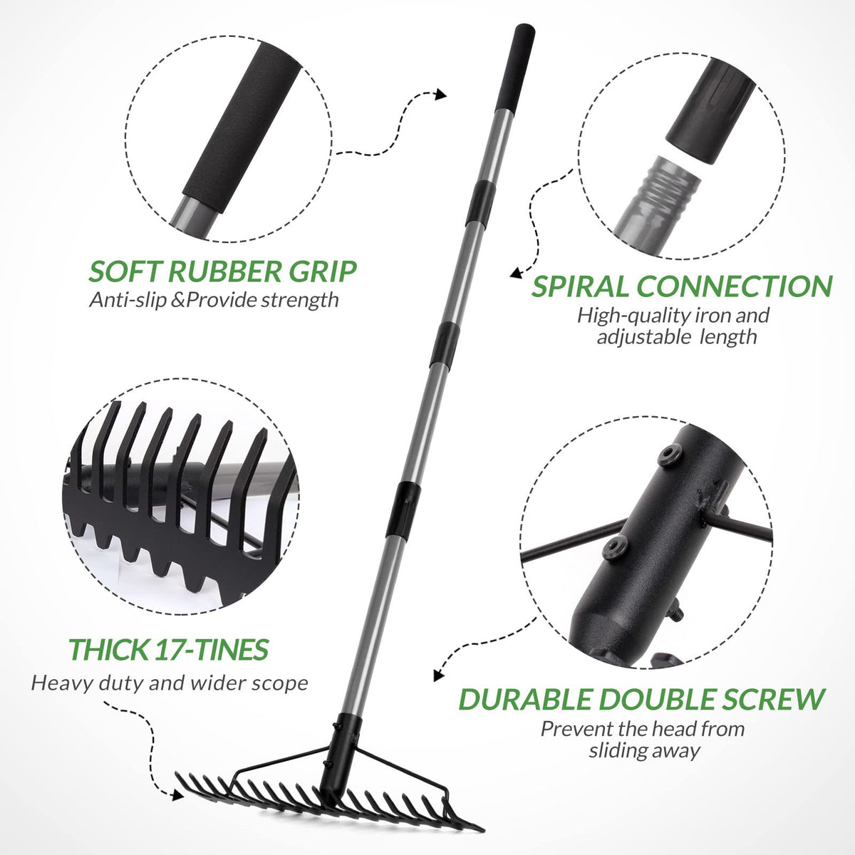 Walensee 17-tine head designed for precise soil leveling