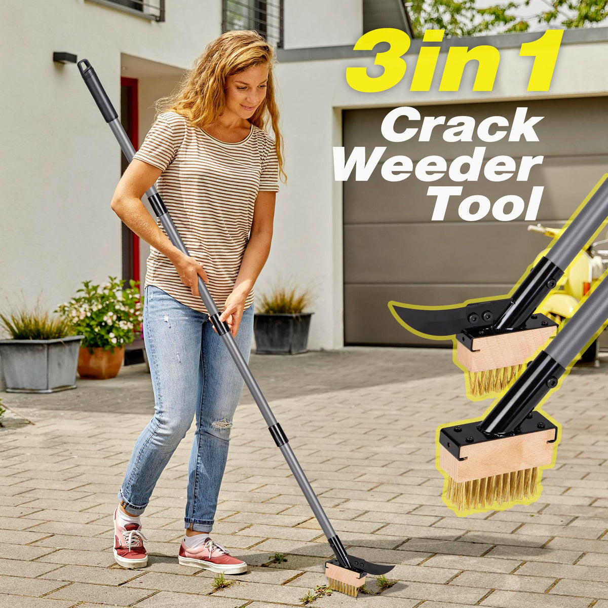 Walensee 66.5-inch reach reduces bending for tall outdoor areas.