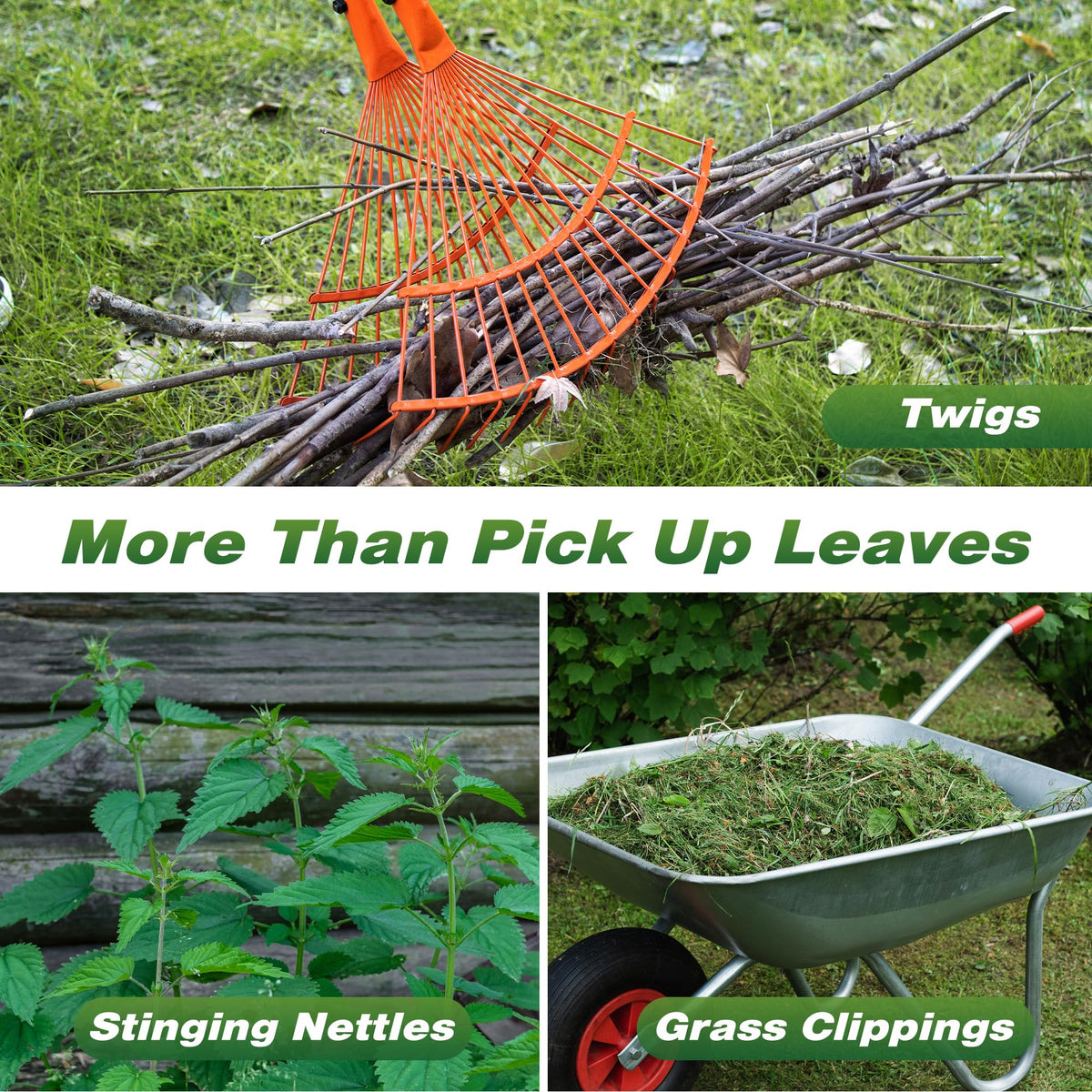 Walensee back-friendly design enabling upright garden cleanup