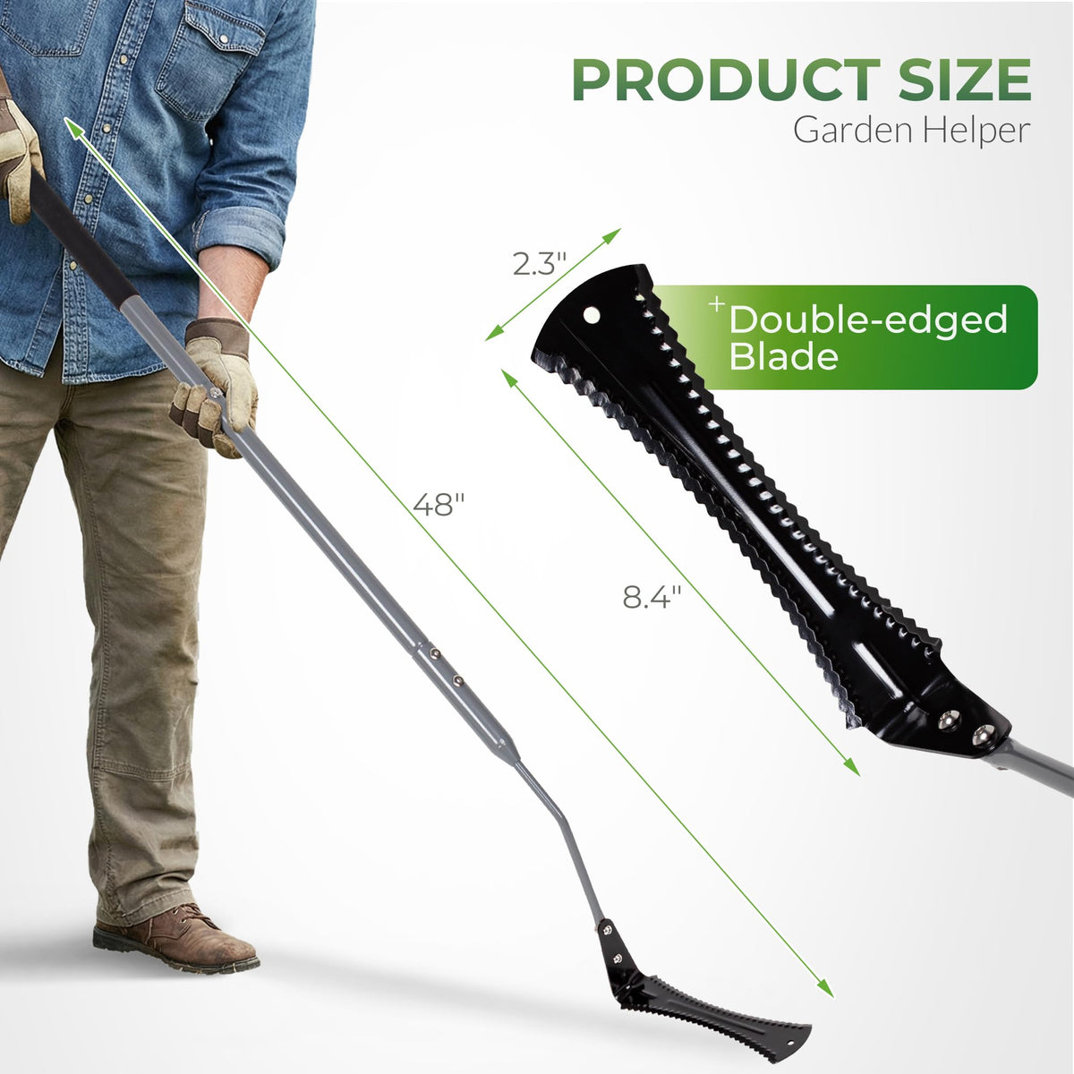 Walensee double-edged serrated blade close-up for efficient all-direction cutting.