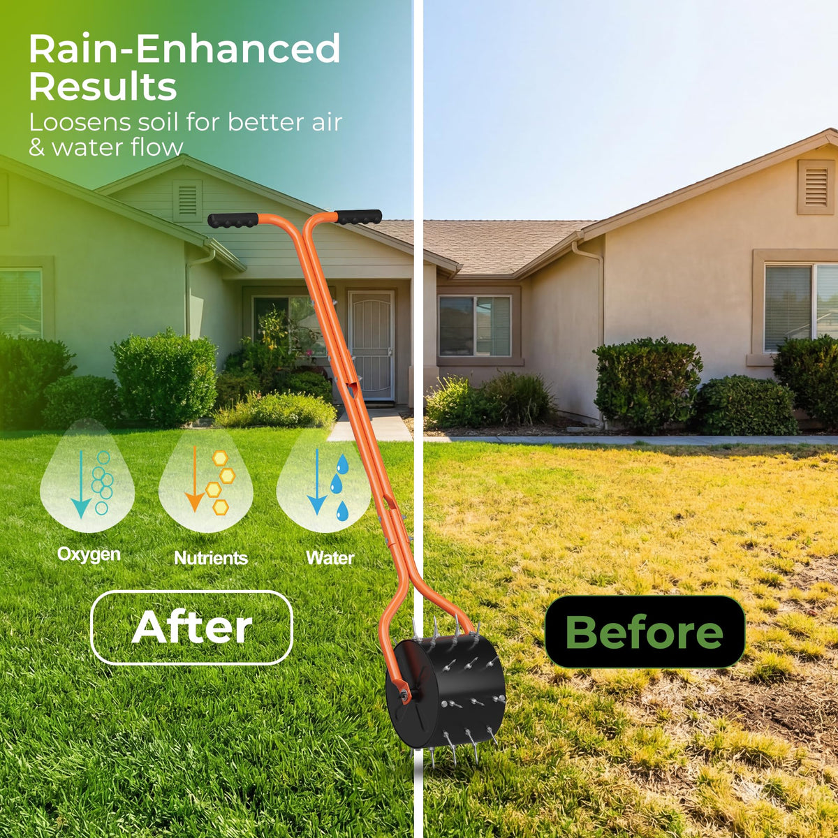 Walensee easy-to-push aerator enhances routine lawn maintenance.