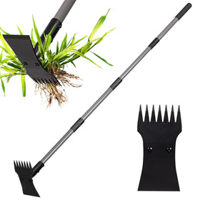 Walensee Garden Weeder Tool with 7-tine rake head for deep-rooted weed removal.