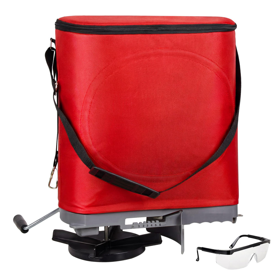 Walensee handheld seed spreader with 25lb Oxford bag for efficient lawn care.