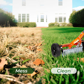 Walensee Lawn care tool demonstrates effective soil aeration and moss management.
