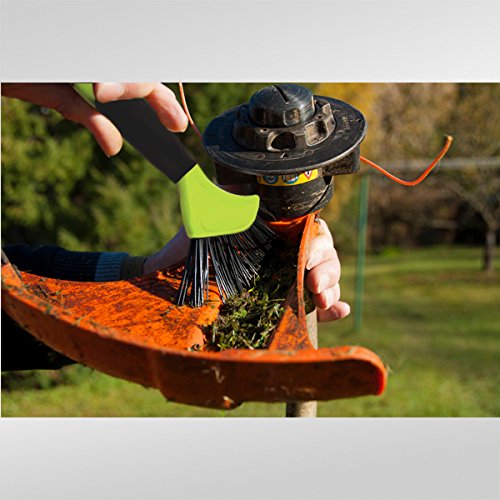 Walensee mower deck brush with scraper aids grass removal from blades.