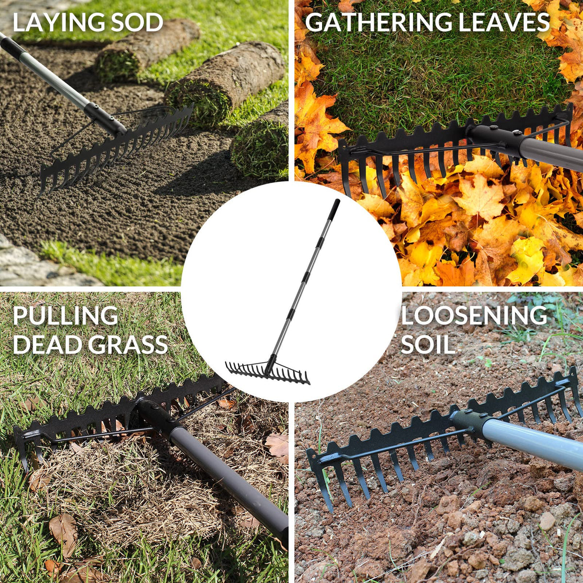 Walensee multi-use garden tool suitable for mulching and leveling