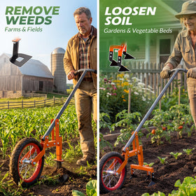 Walensee push plow attachment used for efficient weed removal.