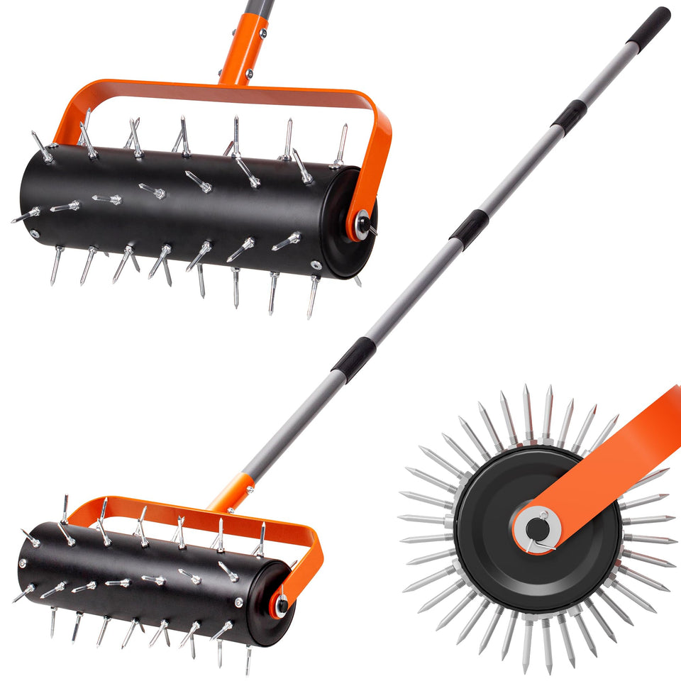 Walensee rolling lawn aerator demonstrates even soil penetration for healthier turf.
