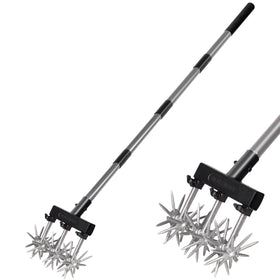 Walensee rotary cultivator with extended handle for comfortable bed prep.