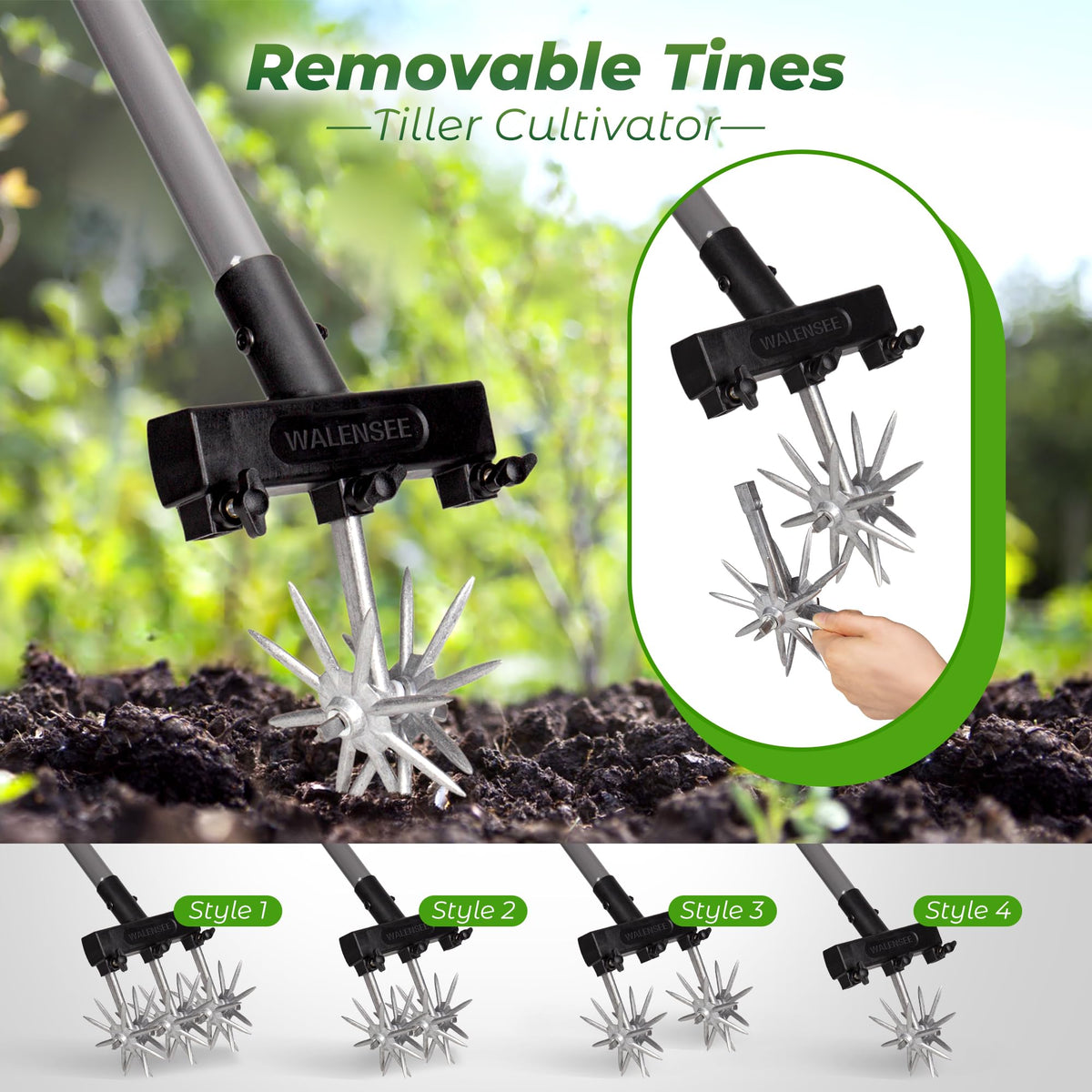 Walensee adjustable handle eases bending for improved reach.