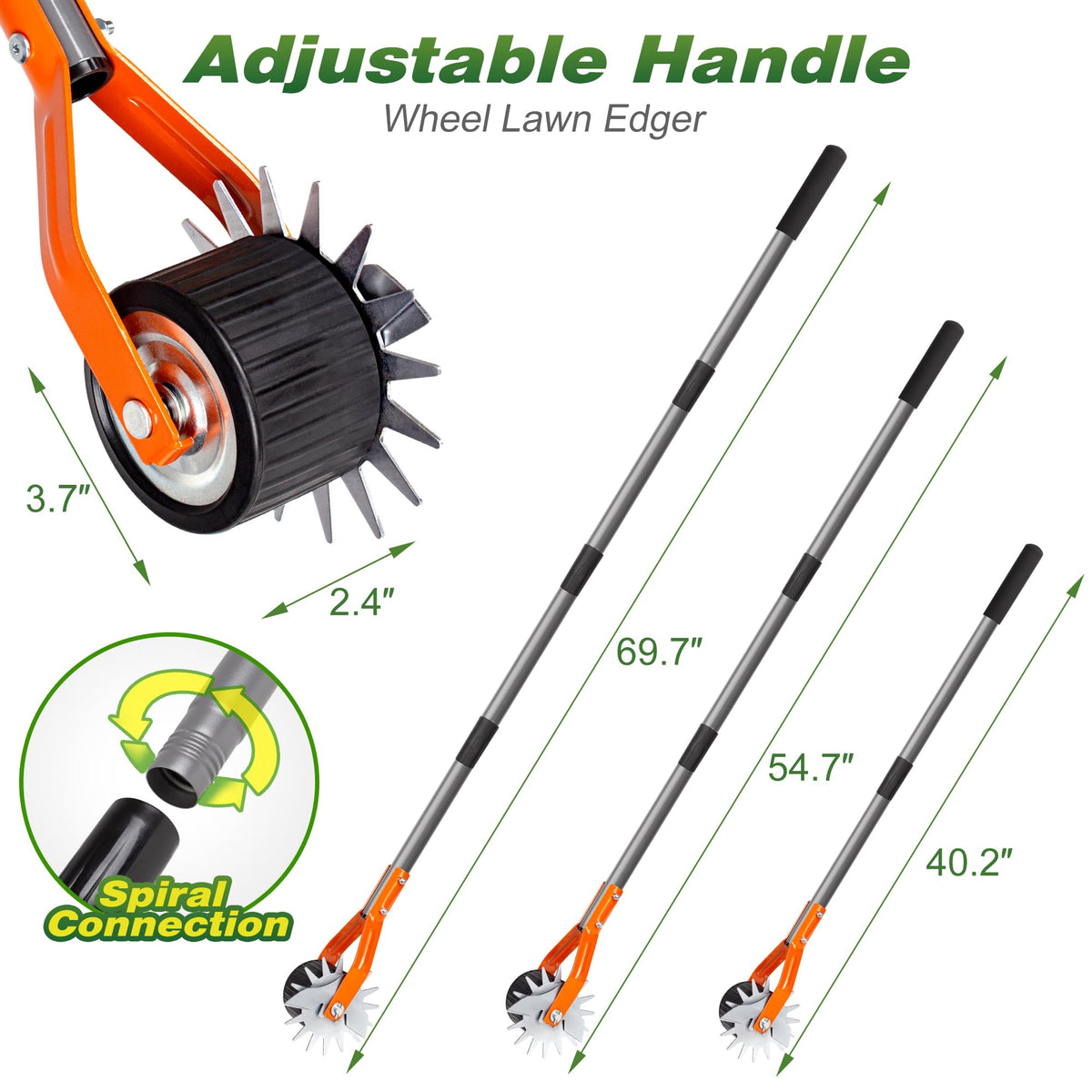 Walensee rotary edger roller wider enhances stability for smooth edging on uneven ground.