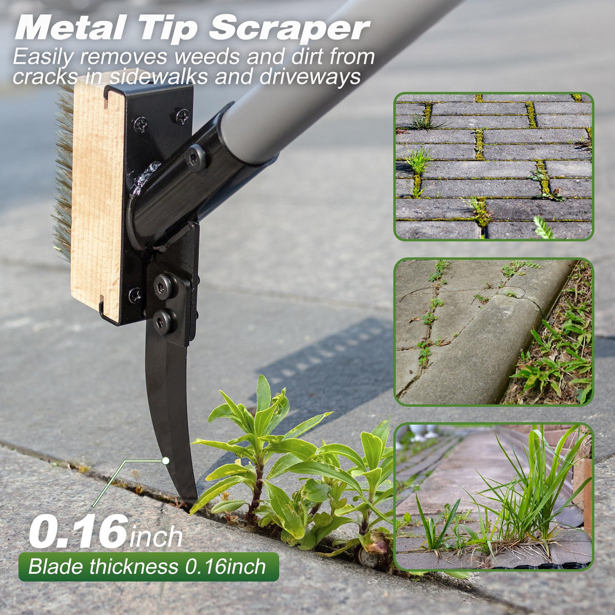 Walensee stainless steel adjustable handle for comfortable reach.