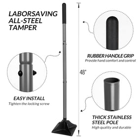 Walensee tamper features height adjustment for different working grades.