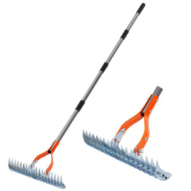Walensee Thatch Rake 15-inch head clears thatch to improve airflow and sunlight for healthier turf.
