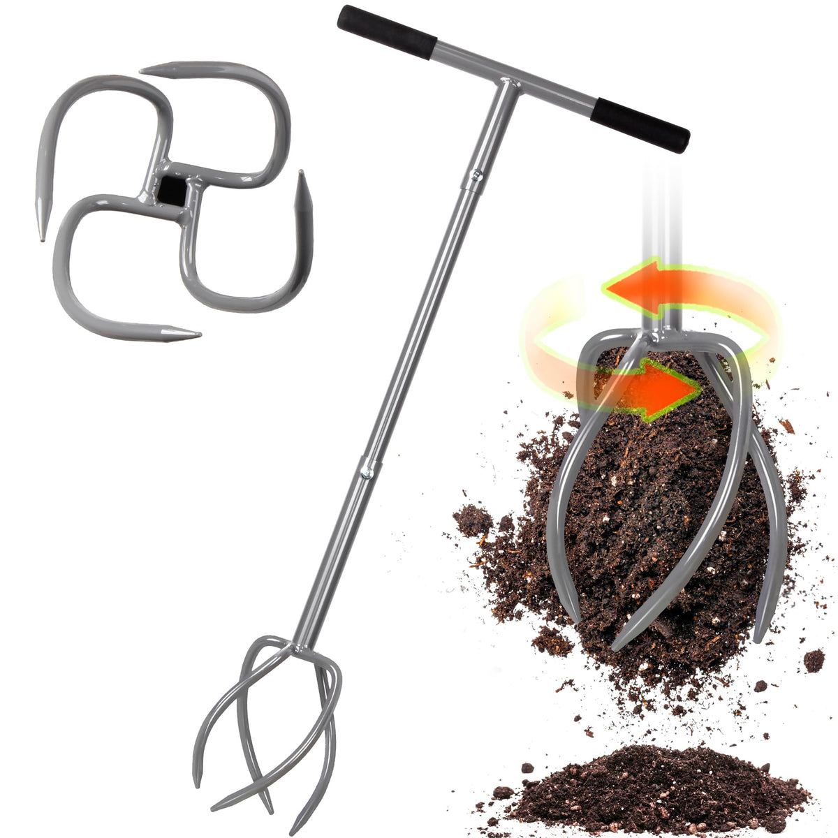 Walensee Twist Tiller with removable big claw for deep soil penetration