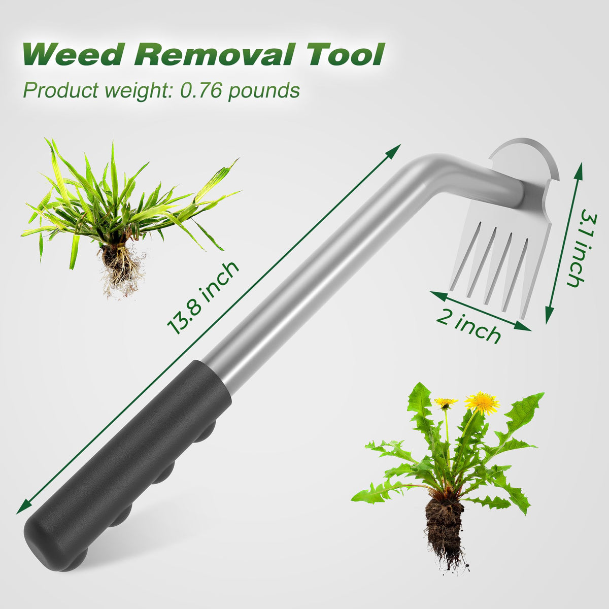 Walensee Weed Puller Tool features anti-slip grip for secure handling
